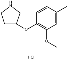 2-Methoxy-4-methylphenyl 3-pyrrolidinyl ether hydrochloride 구조식 이미지