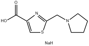 Sodium 2-(pyrrolidin-1-ylmethyl)-1,3-thiazole-4-carboxylate 구조식 이미지