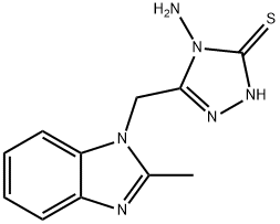 4-Amino-5-[(2-methyl-1H-benzimidazol-1-yl)methyl]-4H-1,2,4-triazole-3-thiol 구조식 이미지