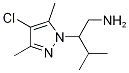 [2-(4-Chloro-3,5-dimethyl-1H-pyrazol-1-yl)-3-methylbutyl]amine Structure