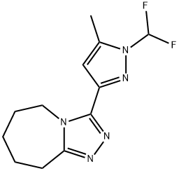 3-[1-(Difluoromethyl)-5-methyl-1H-pyrazol-3-yl]-6,7,8,9-tetrahydro-5H-[1,2,4]triazolo[4,3-a]azepi Structure