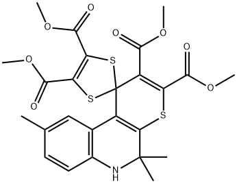 Tetramethyl 5',5',9'-trimethyl-5',6'-dihydrospiro[1,3-dithiole-2,1'-thiopyrano[2,3-c]quinoline]-2 구조식 이미지