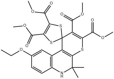 Tetramethyl 9'-ethoxy-5',5'-dimethyl-5',6'-dihydrospiro[1,3-dithiole-2,1'-thiopyrano[2,3-c]quinol 구조식 이미지