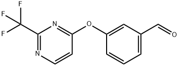 3-{[2-(Trifluoromethyl)pyrimidin-4-yl]oxy}benzaldehyde 구조식 이미지