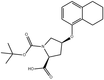 (2S,4S)-1-(TERT-BUTOXYCARBONYL)-4-(5,6,7,8-TETRAHYDRO-1-NAPHTHALENYLOXY)-2-PYRROLIDINECARBOXYLIC Structure
