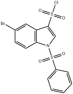 5-BROMO-1-(PHENYLSULFONYL)INDOLE-3-SULFONYLCHLORIDE Structure