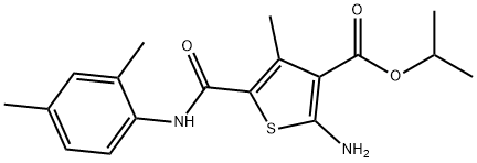 Isopropyl 2-amino-5-{[(2,4-dimethylphenyl)amino]-carbonyl}-4-methylthiophene-3-ca Structure