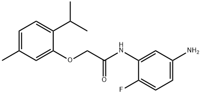 N-(5-Amino-2-fluorophenyl)-2-(2-isopropyl-5-methylphenoxy)acetamide 구조식 이미지