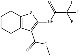 메틸2-[(트리플루오로아세틸)아미노]-4,5,6,7-테트라히드로-1-벤조티오펜-3-카르복실레이트 구조식 이미지