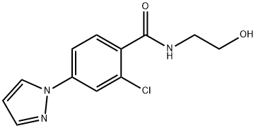 2-chloro-N-(2-hydroxyethyl)-4-(1H-pyrazol-1-yl)benzamide 구조식 이미지
