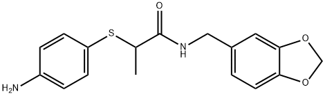 2-[(4-aminophenyl)thio]-N-(1,3-benzodioxol-5-ylmethyl)propanamide 구조식 이미지