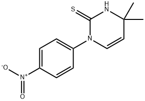 4,4-dimethyl-1-(4-nitrophenyl)-1,4-dihydropyrimidine-2-thiol 구조식 이미지