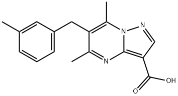 5,7-dimethyl-6-(3-methylbenzyl)pyrazolo[1,5-a]pyrimidine-3-carboxylic acid 구조식 이미지