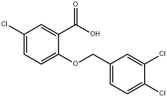 5-chloro-2-[(3,4-dichlorobenzyl)oxy]benzoic acid 구조식 이미지