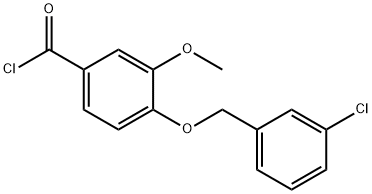 4-[(3-chlorobenzyl)oxy]-3-methoxybenzoyl chloride 구조식 이미지