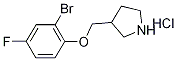 3-[(2-Bromo-4-fluorophenoxy)methyl]pyrrolidinehydrochloride 구조식 이미지