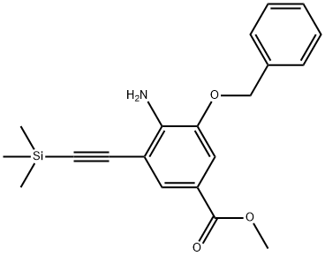 Methyl 4-amino-3-(benzyloxy)-5-[2-(trimethylsilyl)ethynyl]benzenecarboxylate 구조식 이미지