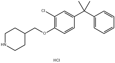 4-{[2-Chloro-4-(1-methyl-1-phenylethyl)phenoxy]-methyl}piperidine hydrochloride 구조식 이미지