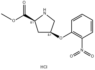 Methyl (2S,4S)-4-(2-nitrophenoxy)-2-pyrrolidinecarboxylate hydrochloride 구조식 이미지