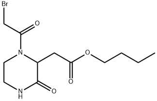 Butyl 2-[1-(2-bromoacetyl)-3-oxo-2-piperazinyl]-acetate Structure