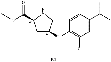 Methyl (2S,4S)-4-(2-chloro-4-isopropylphenoxy)-2-pyrrolidinecarboxylate hydrochloride 구조식 이미지