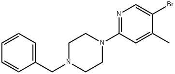 1-Benzyl-4-(5-bromo-4-methyl-2-pyridinyl)-piperazine 구조식 이미지