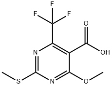 4-Methoxy-2-(methylsulfanyl)-6-(trifluoromethyl)-5-pyrimidinecarboxylic acid 구조식 이미지