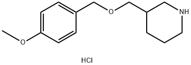 3-{[(4-Methoxybenzyl)oxy]methyl}piperidinehydrochloride 구조식 이미지