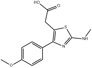 [4-(4-Methoxy-phenyl)-2-methylamino-thiazol-5-yl]-acetic acid 구조식 이미지