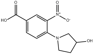 4-(3-Hydroxy-1-pyrrolidinyl)-3-nitrobenzoic acid 구조식 이미지