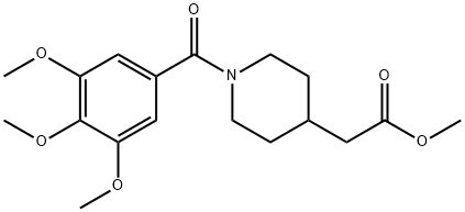 4-piperidineacetic acid, 1-(3,4,5-trimethoxybenzoyl)-, met Structure