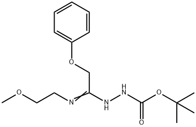 N'-[1-(2-Methoxyethylamino)-2-phenoxyethylidene] hydrazinecarboxylic acid tert-butyl ester Structure