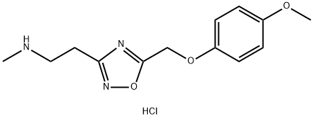 (2-{5-[(4-Methoxyphenoxy)methyl]-1,2,4-oxadiazol-3-yl}ethyl)methylamine hydrochloride 구조식 이미지