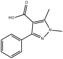 1,5-Dimethyl-3-phenyl-1H-pyrazole-4-carboxylic acid Structure