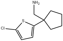 {[1-(5-Chloro-2-thienyl)cyclopentyl]methyl}amine hydrochloride Structure