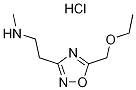 {2-[5-(Ethoxymethyl)-1,2,4-oxadiazol-3-yl]-ethyl}methylamine hydrochloride 구조식 이미지