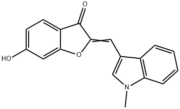 (2Z)-6-Hydroxy-2-[(1-methyl-1H-indol-3-yl)-methylene]-1-benzofuran-3(2H)-one 구조식 이미지