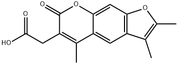 (2,3,5-Trimethyl-7-oxo-7H-furo[3,2-g]-chromen-6-yl)acetic acid Structure