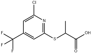 2-(6-Chloro-4-(trifluoromethyl)pyridin-2-ylsulfanyl)propionic acid 구조식 이미지