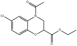 Ethyl 4-acetyl-6-chloro-3,4-dihydro-2H-1,4-benzoxazine-2-carboxylate 구조식 이미지