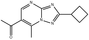 1-(2-Cyclobutyl-7-methyl[1,2,4]triazolo-[1,5-a]pyrimidin-6-yl)ethanone Structure