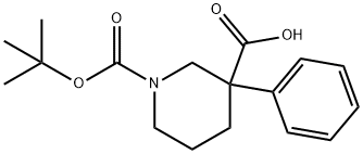 1-(tert-Butoxycarbonyl)-3-phenylpiperidine-3-carboxylic acid 구조식 이미지
