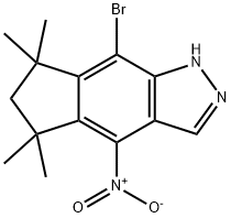 8-Bromo-5,5,7,7-tetramethyl-4-nitro-1,5,6,7-tetrahydrocyclopenta[f]indazole Structure