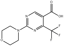 2-Morpholin-4-yl-4-(trifluoromethyl)-pyrimidine-5-carboxylic acid 구조식 이미지