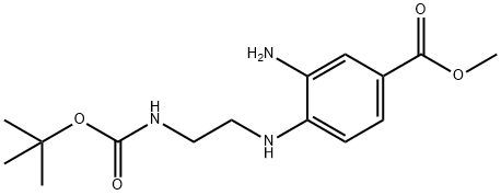 Methyl 3-amino-4-({2-[(tert-butoxycarbonyl)-amino]ethyl}amino)benzoate 구조식 이미지