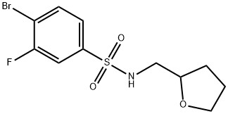 4-Bromo-3-fluoro-N-(tetrahydrofuran-2-ylmethyl)benzenesulfonamide Structure