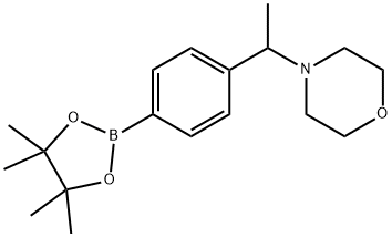 4-(1-(4-(4,4,5,5-Tetramethyl-1,3,2-dioxaborolan-2-yl)phenyl)ethyl)morpholine 구조식 이미지