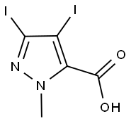 3,4-DIIODO-1-METHYL-1H-PYRAZOLE-5-CARBOXYLIC ACID 구조식 이미지