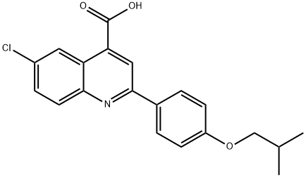 6-CHLORO-2-(4-ISOBUTOXYPHENYL)QUINOLINE-4-CARBOXYLIC ACID Structure
