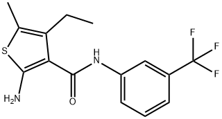 2-AMINO-4-ETHYL-5-METHYL-N-[3-(TRIFLUOROMETHYL)PHENYL]THIOPHENE-3-CARBOXAMIDE Structure